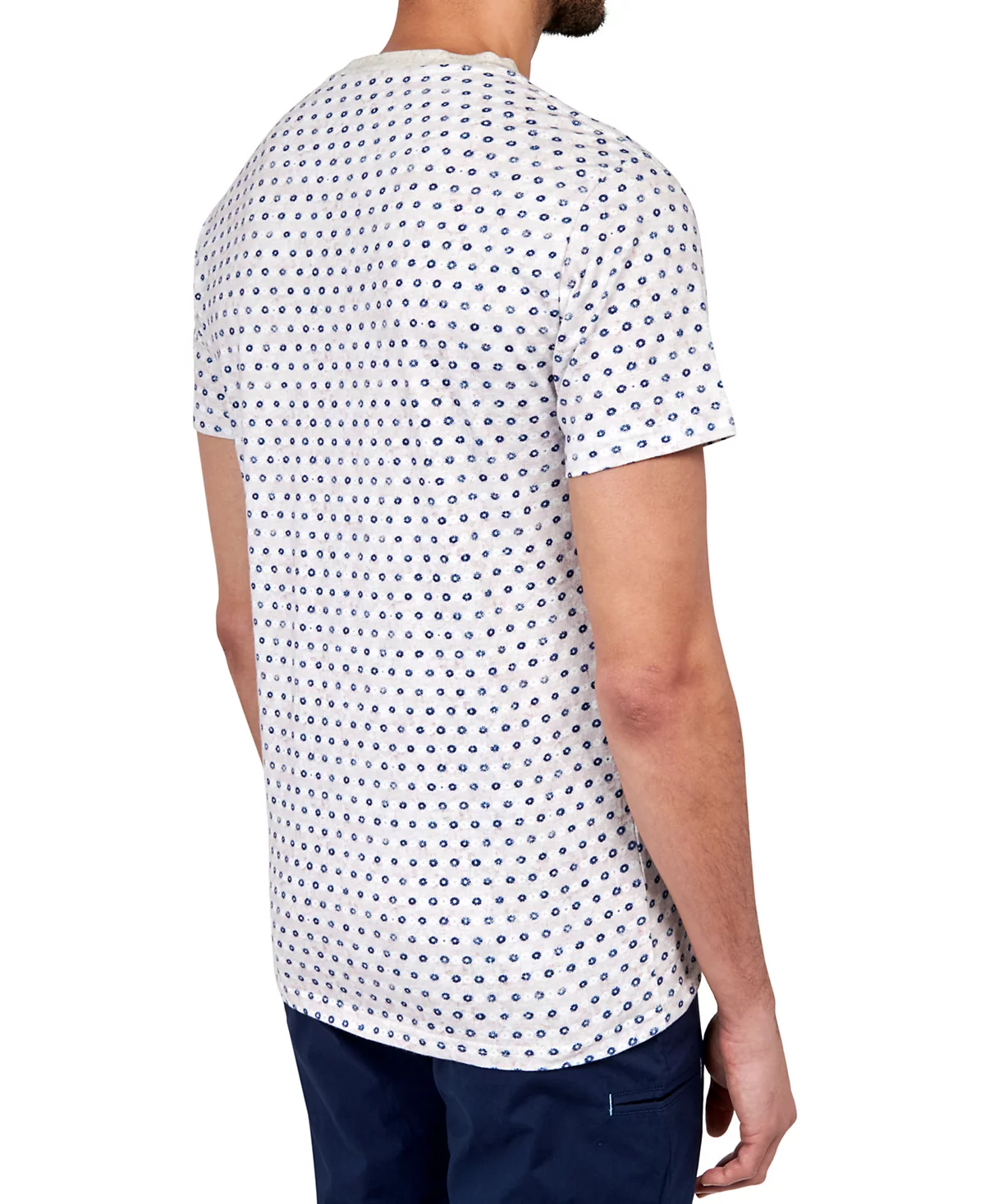 Мужская приталенная футболка Bassett Brooklyn Brigade с цветочным принтом и карманом