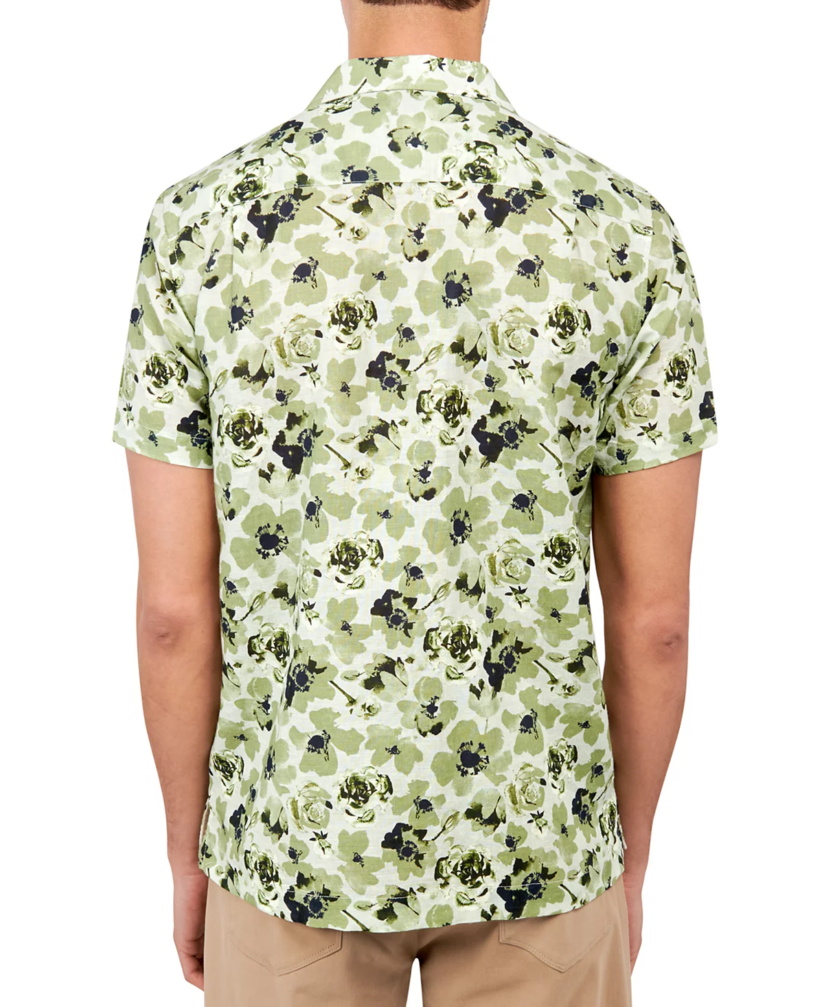 Мужская приталенная рубашка на пуговицах с принтом розы от Brooklyn Brigade от Arlington