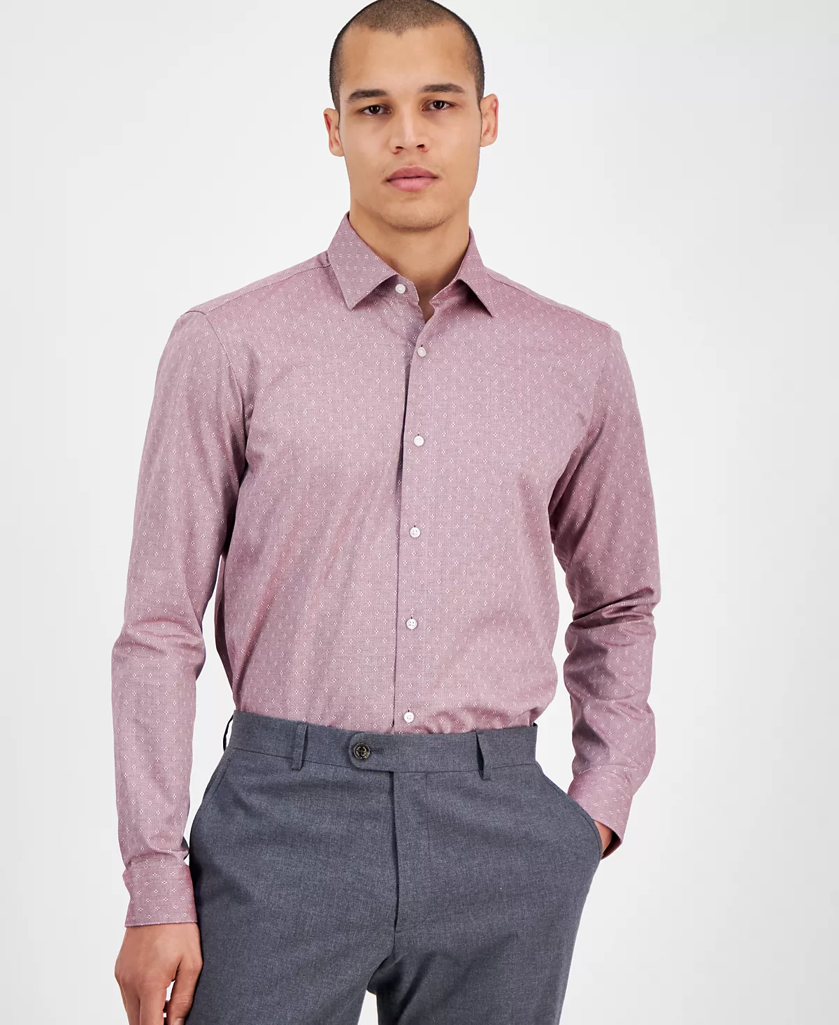 Мужская рубашка Valerio с длинным рукавом и пуговицами спереди с гео-принтом 11190₽