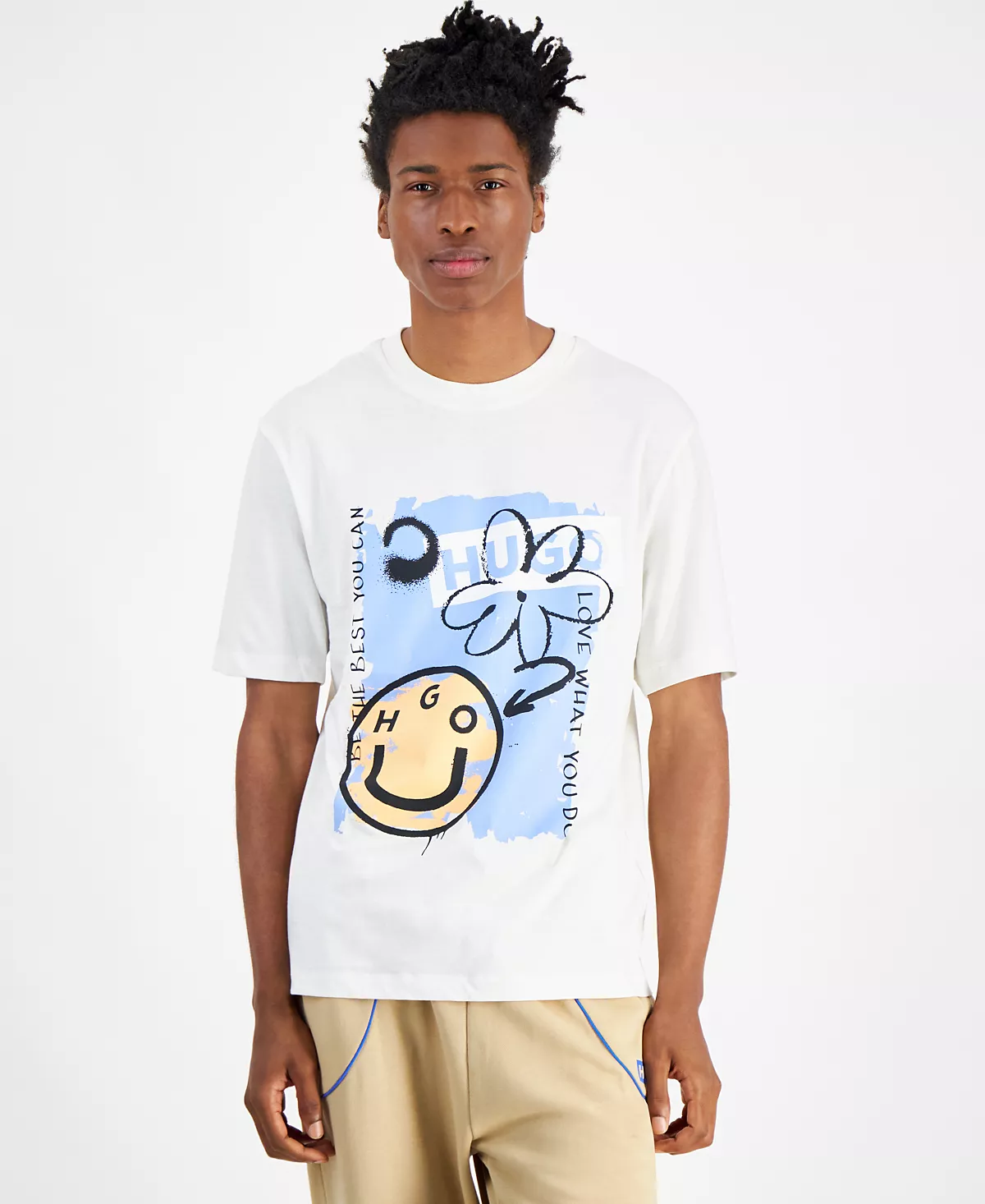 Мужская футболка с графическим рисунком HUGO by обычного покроя 5490₽