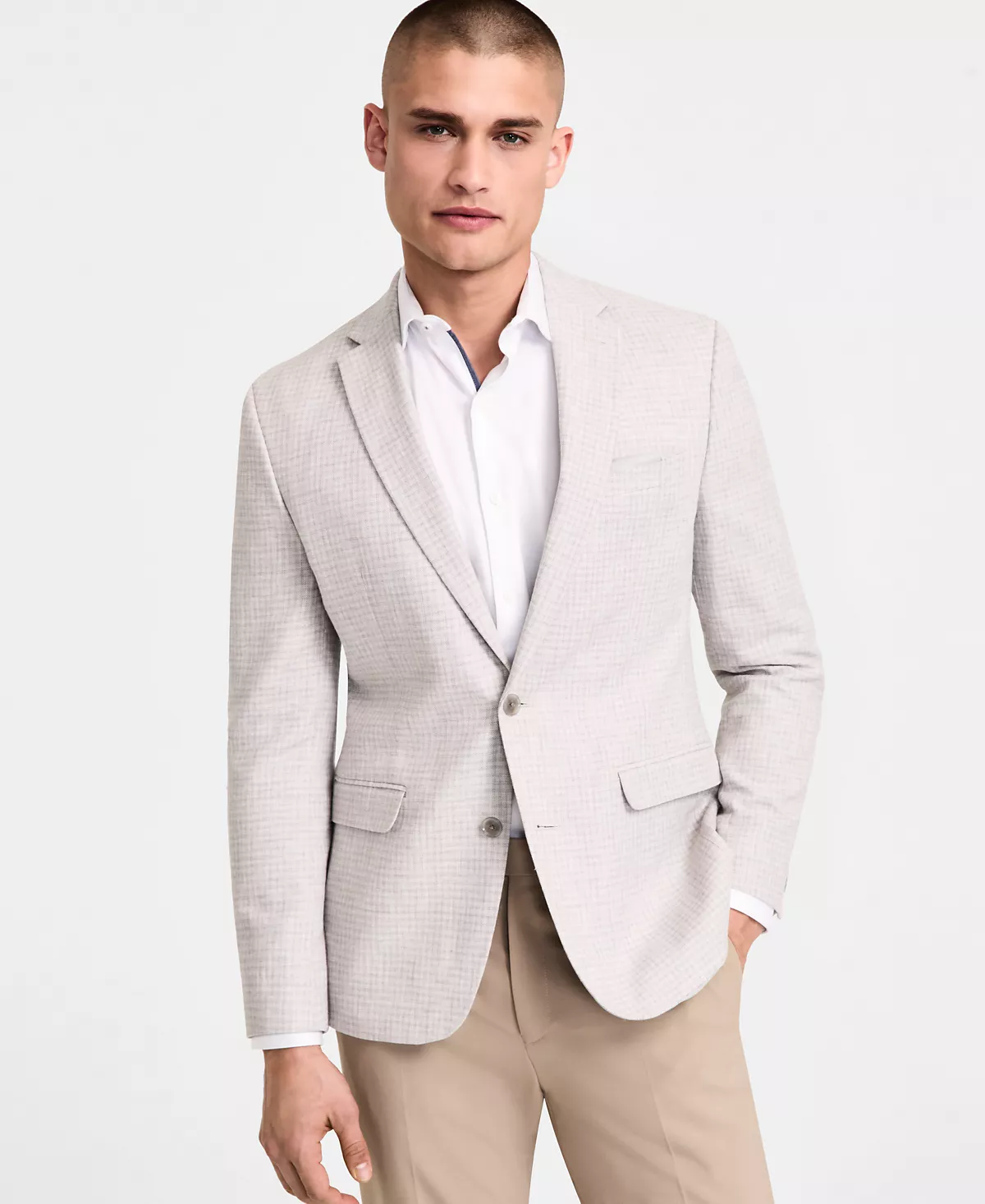 Мужское приталенное спортивное пальто в клетку, созданное для Macy's