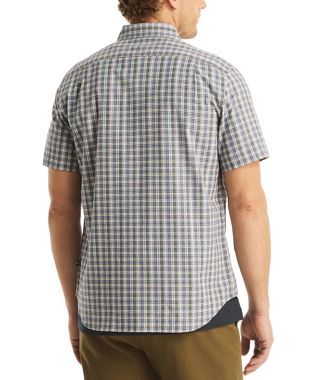 Мужская оксфордская рубашка классического покроя в клетку-стрейч на пуговицах от Nautica 7890₽