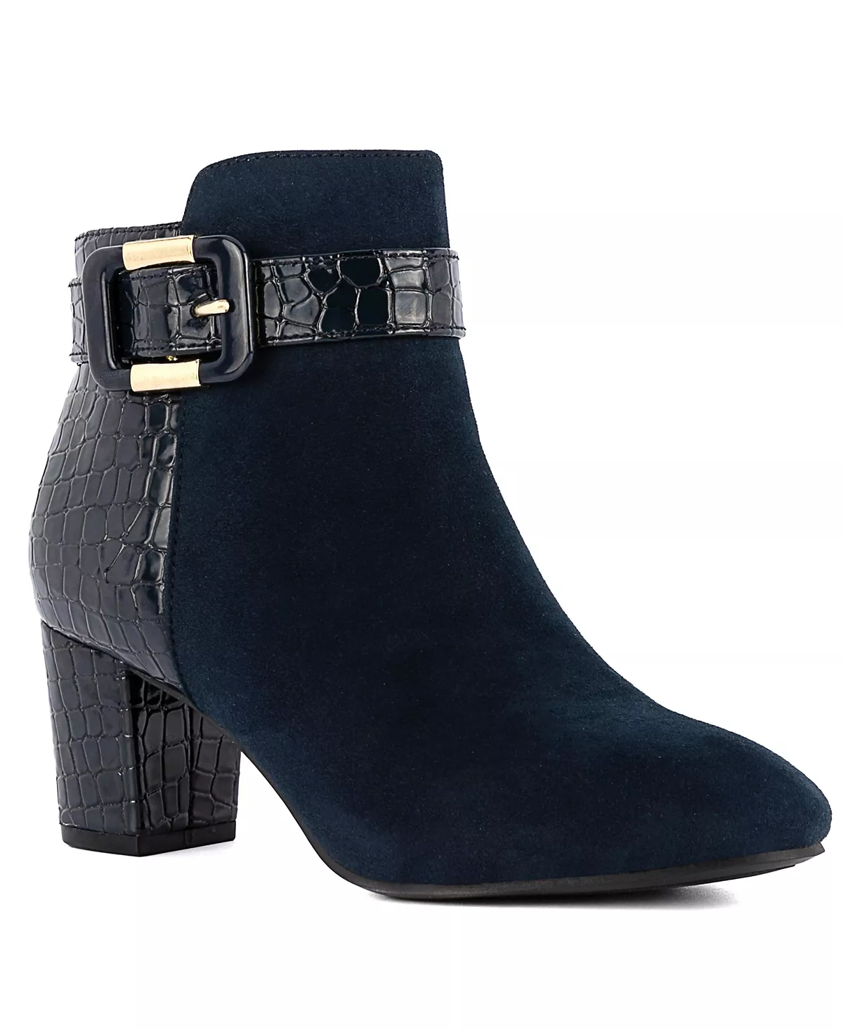 Женские ботильоны на блочном каблуке с пряжкой цвета слоновой кости 5990₽