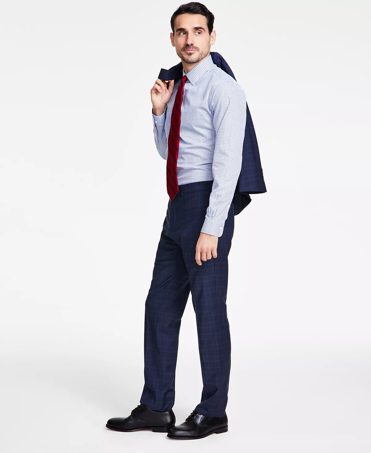 Мужской брючный костюм из стрейчевой полушерстяной ткани классического кроя B by 25290₽