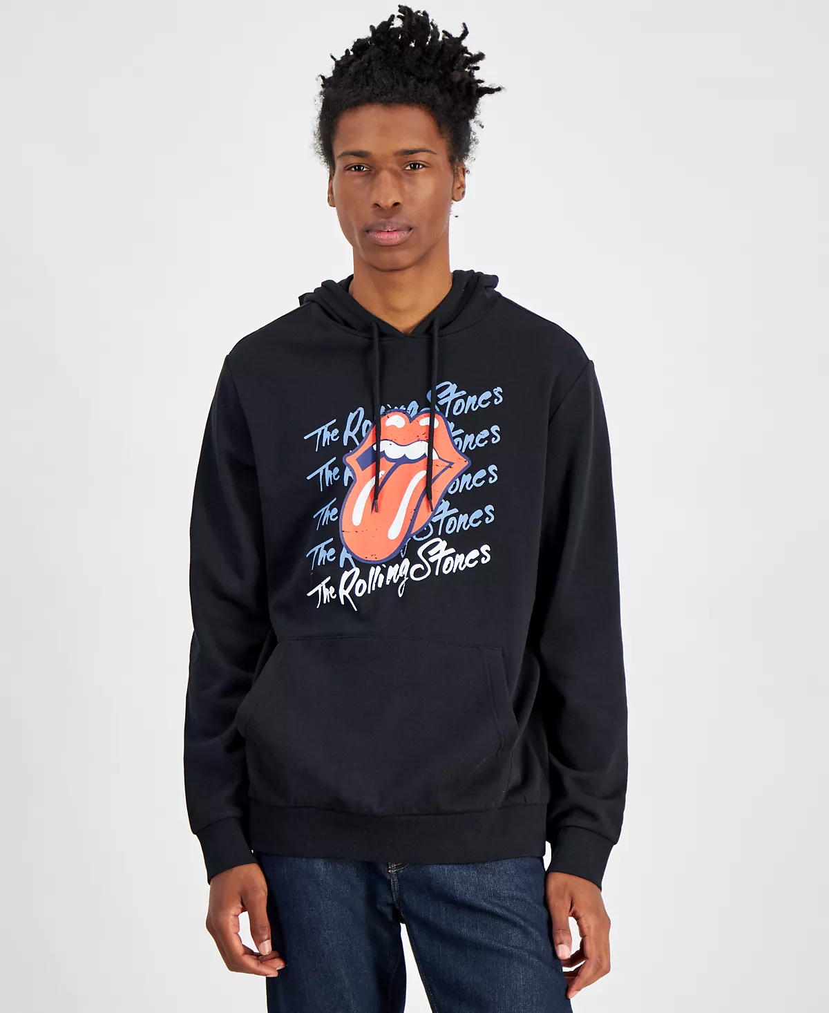 Мужская флисовая толстовка Rolling Stones '76 Tour обычного покроя с принтом