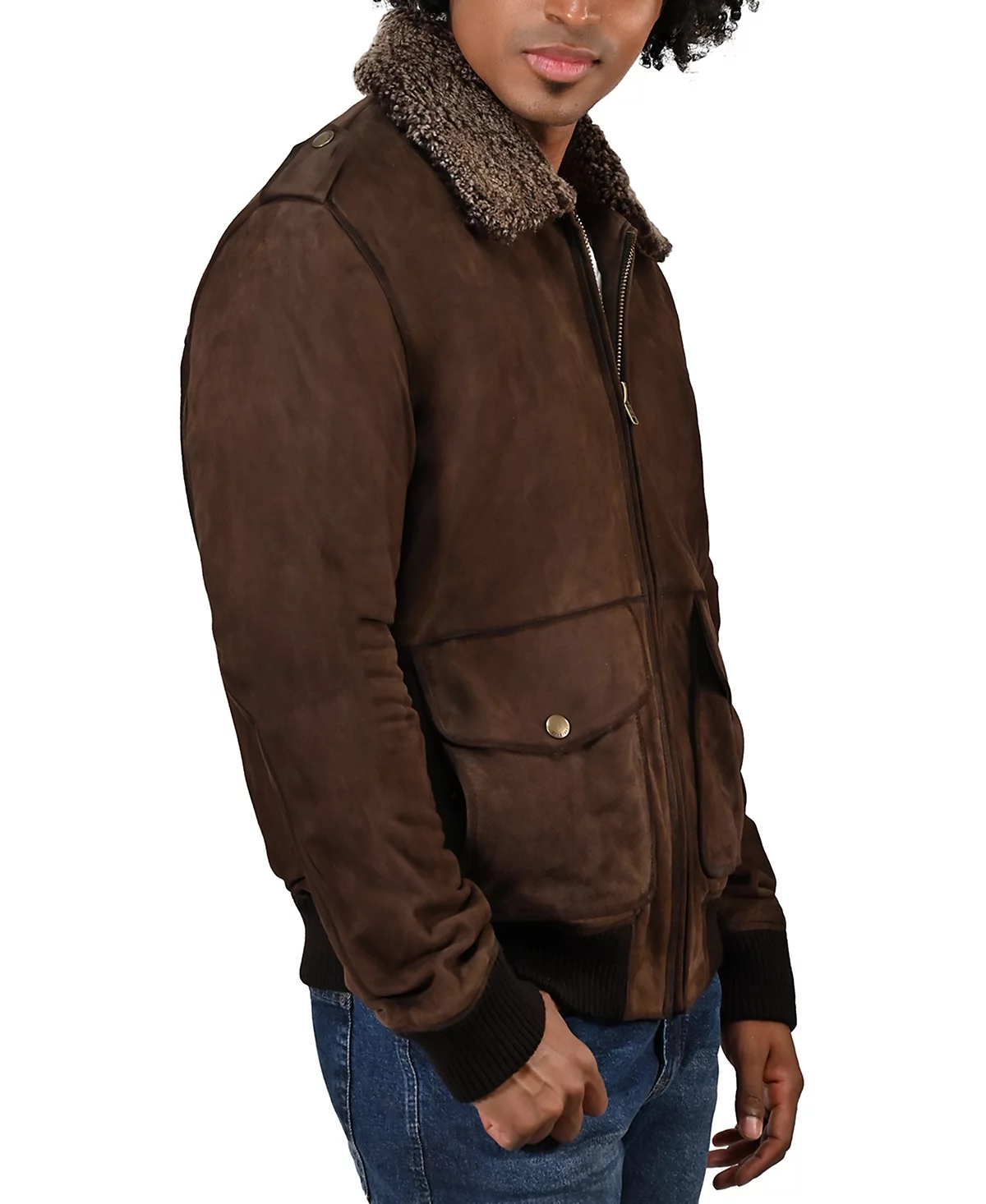 Мужская замшевая куртка-бомбер Frye с винтажной отделкой