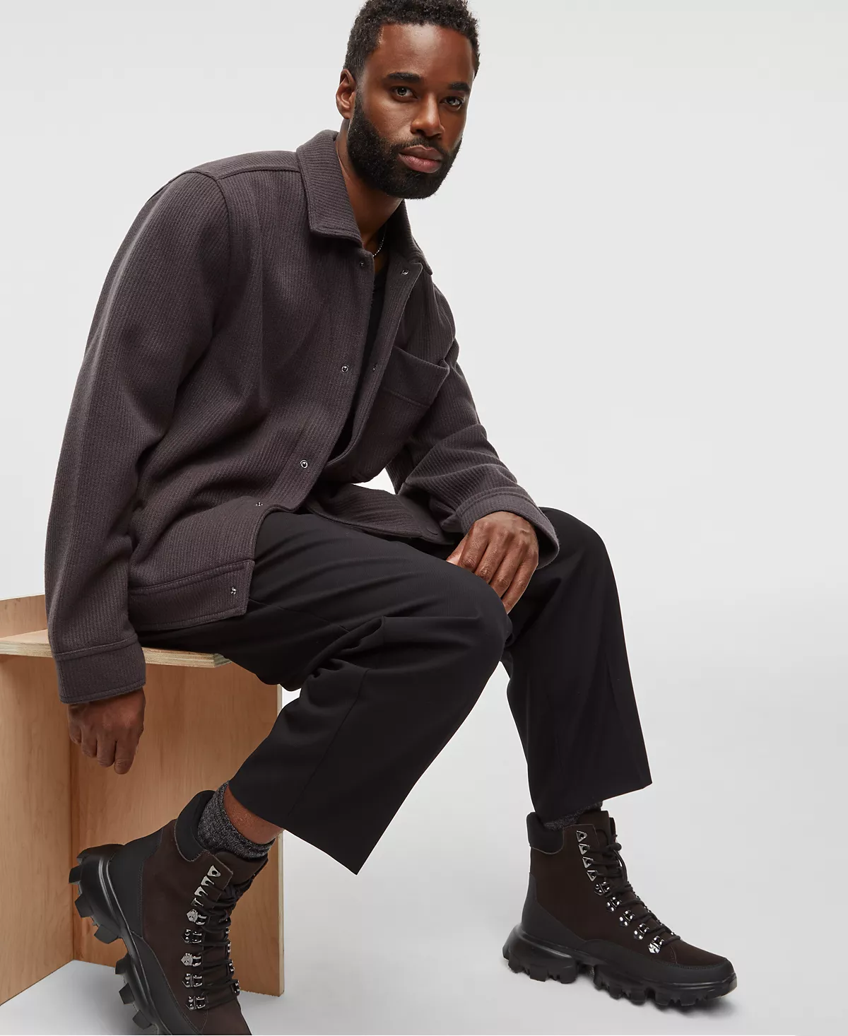 Мужская вязаная куртка дальнобойщика с длинным рукавом эксклюзивно в Macys 15090₽