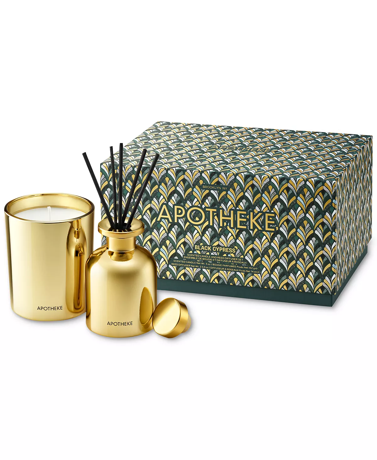 2 шт Подарочный набор ароматических свечей Black Cypress Mini и мини-диффузора из тростника 12190₽