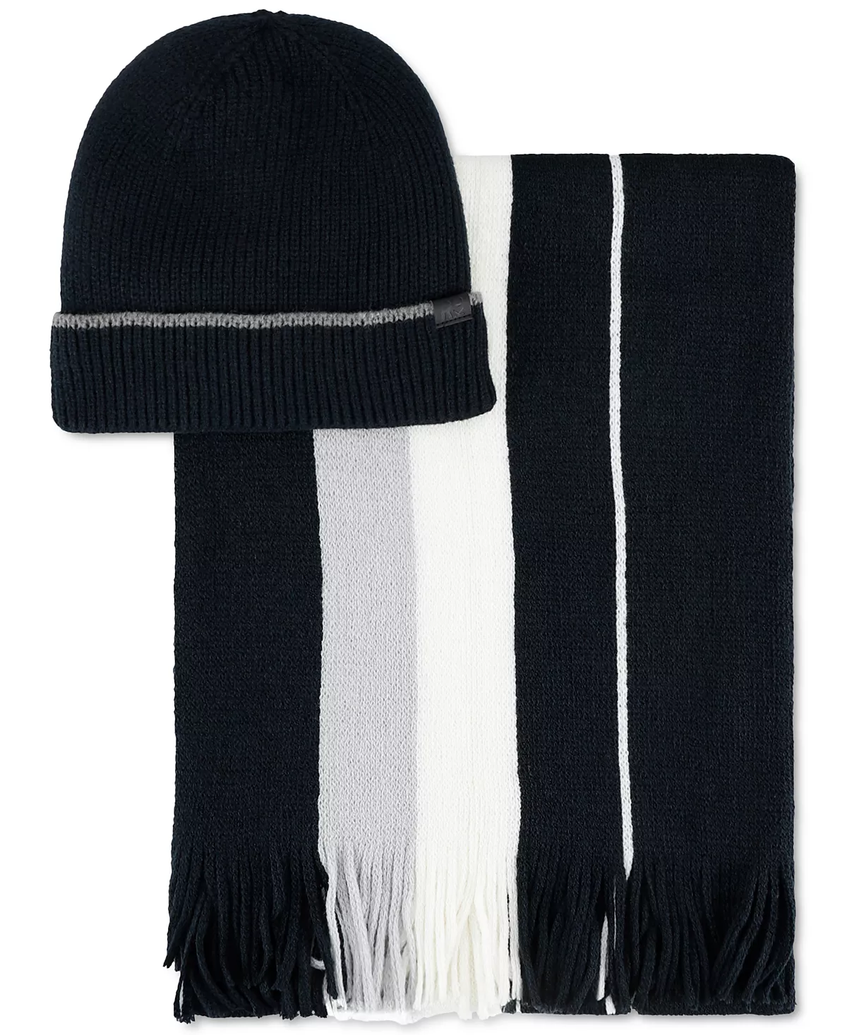 Мужской комплект из шапочки и шарфа в полоску 6190₽
