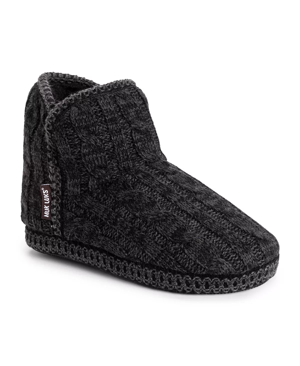 Женские шлепанцы Leigh от Muk Luks Черное деревоDk Grey Heather средний размер 4190₽