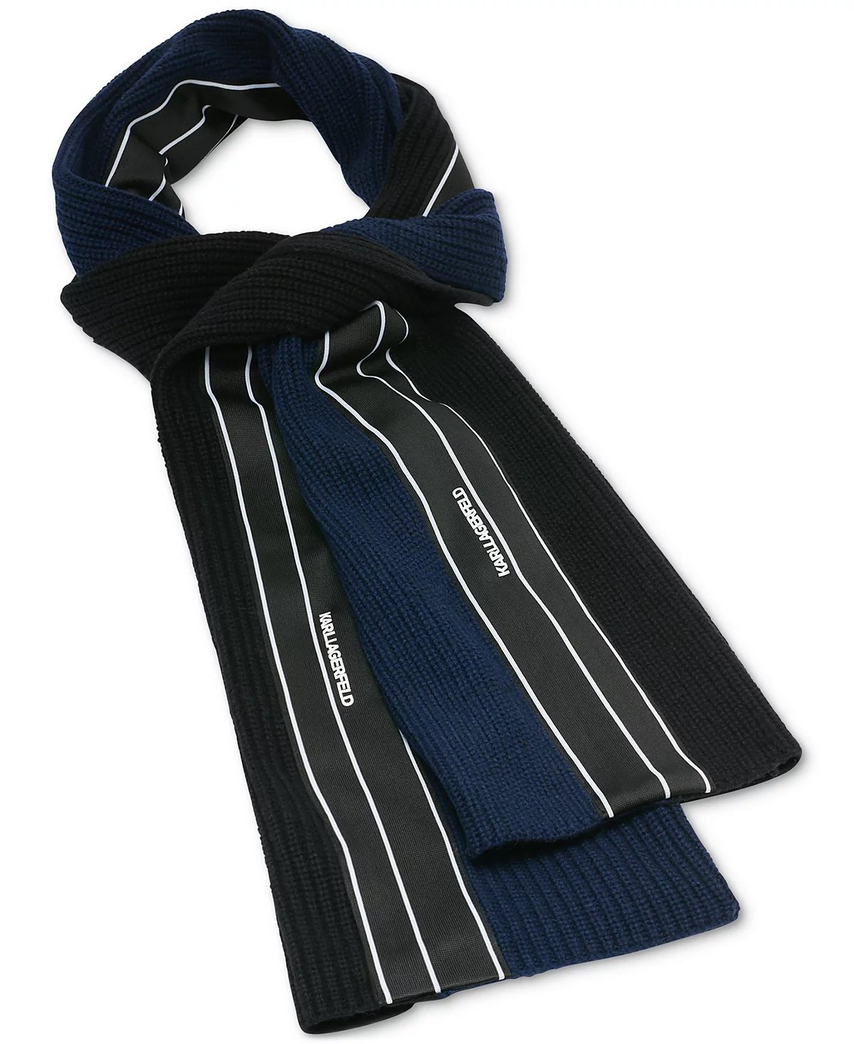 Мужской шарф в полоску с двухцветным логотипом Karl Lagerfeld 10890₽