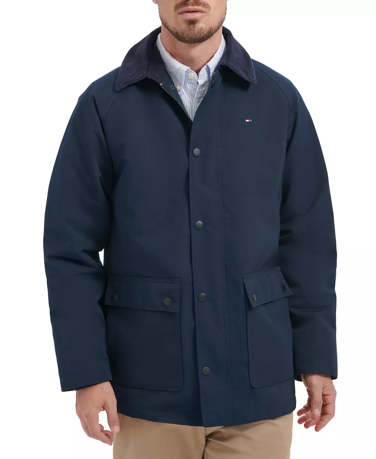 Мужская куртка из вельвета с воротником-стойкой и длинными рукавами 25690₽