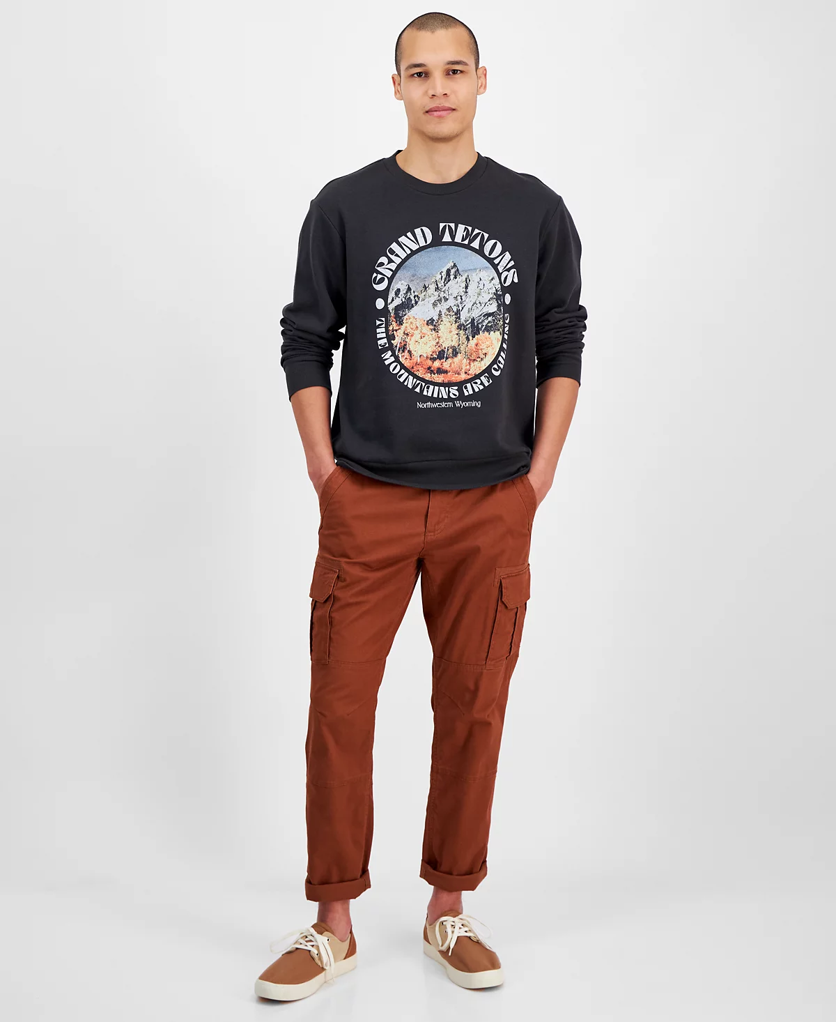 Мужская толстовка Grand Tetons с круглым вырезом от Sun Stone эксклюзивно представленная в Macys 4790₽