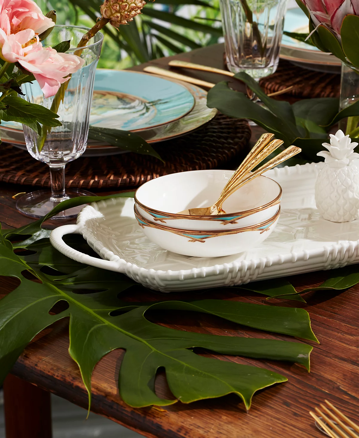 Бамбуковые вазы для фруктов Lenox British Colonial, набор из 4 штук