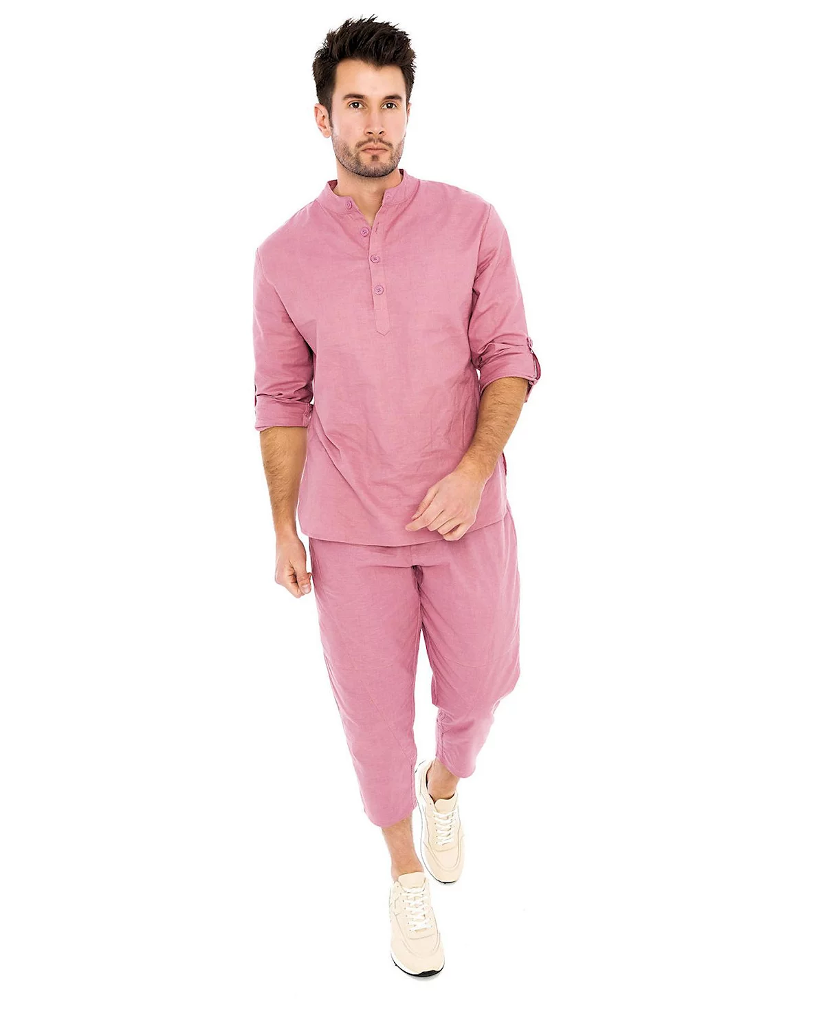 Мужская льняная рубашка с воротником Nehru от Dai Moda