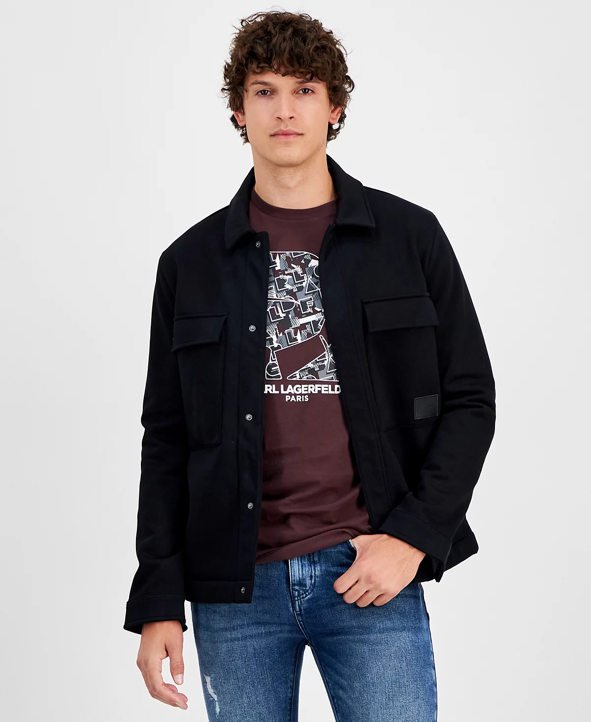 Мужская приталенная рубашка-пиджак от КАРЛА ЛАГЕРФЕЛЬДА в ПАРИЖЕ