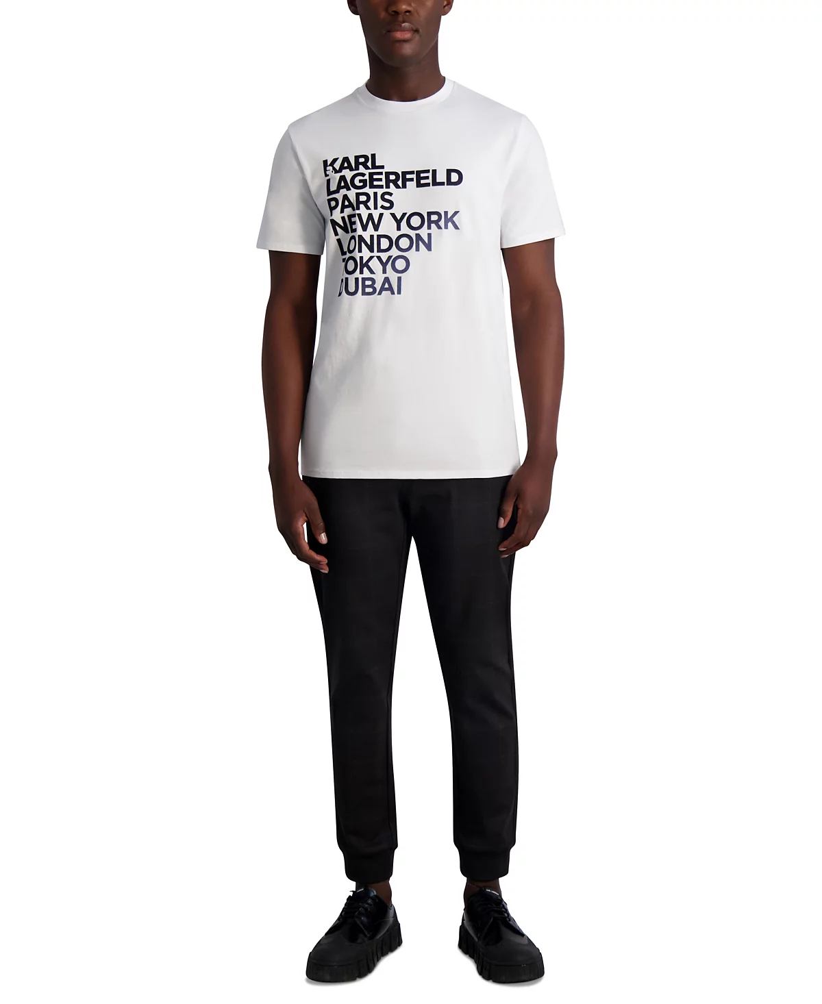 Мужские клетчатые брюки для бега трусцой от КАРЛА ЛАГЕРФЕЛЬДА в ПАРИЖЕ 11290₽