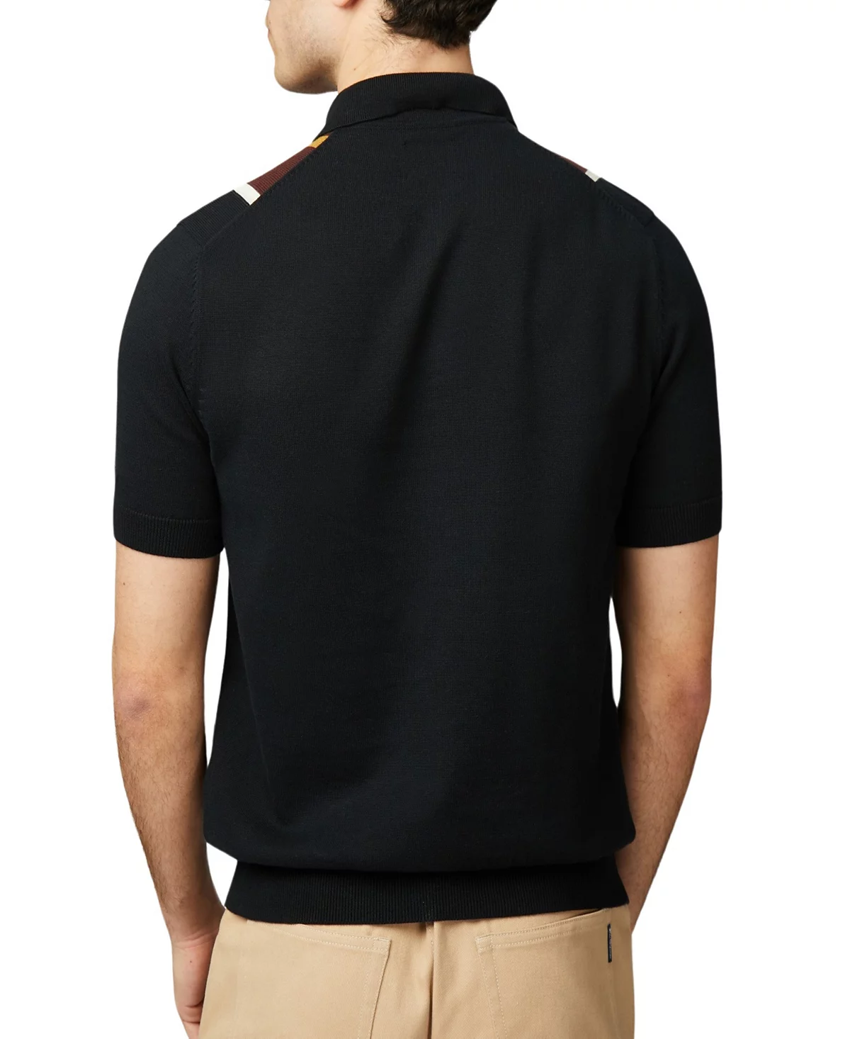 Мужской свитер-поло в полоску из трикотажа обычного кроя от Ben Sherman 20690₽