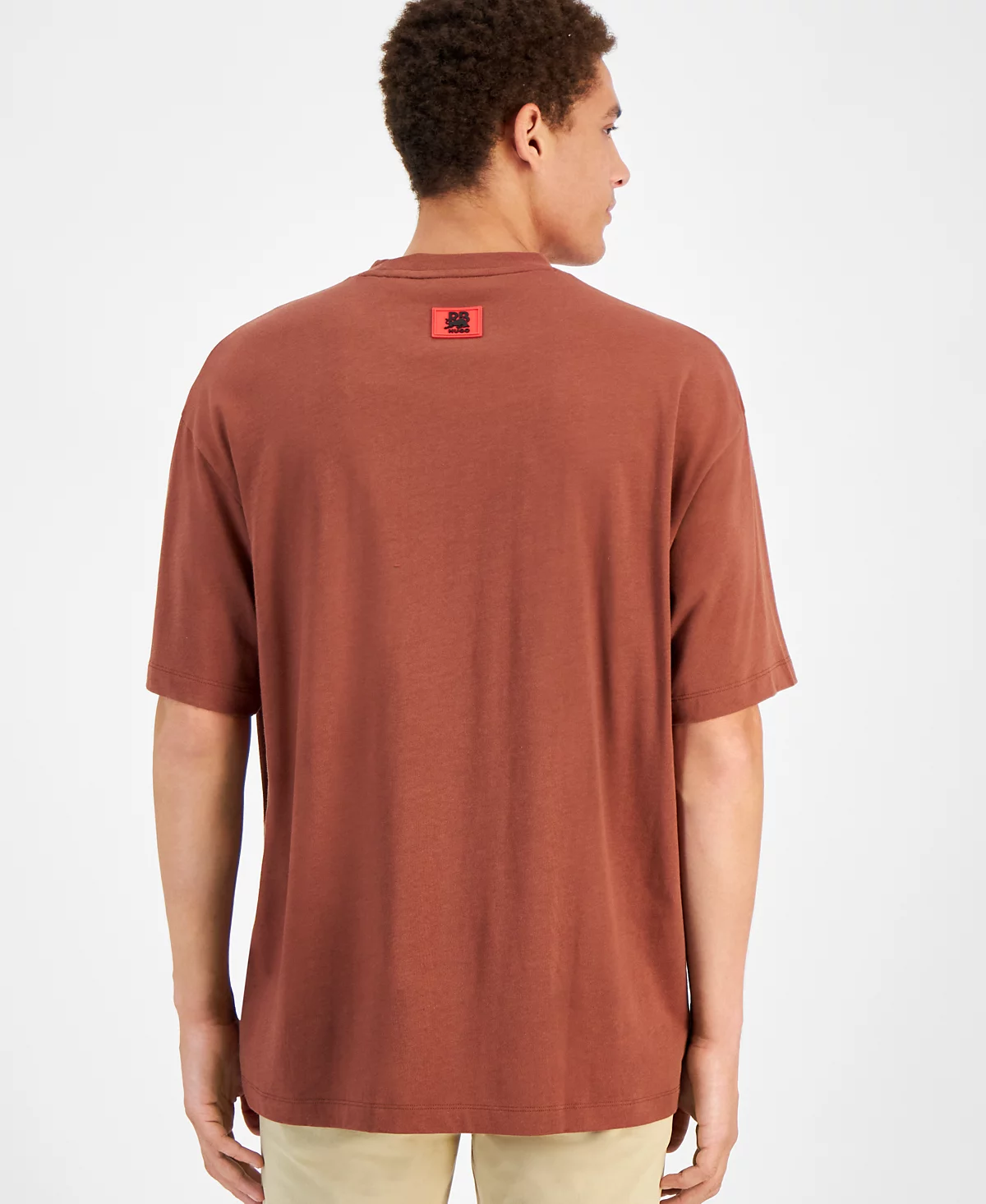 Мужская футболка Hugo Boss Оверсайз с коротким рукавом и круглым вырезом горловины с графическим логотипом Hugo Boss 8890₽