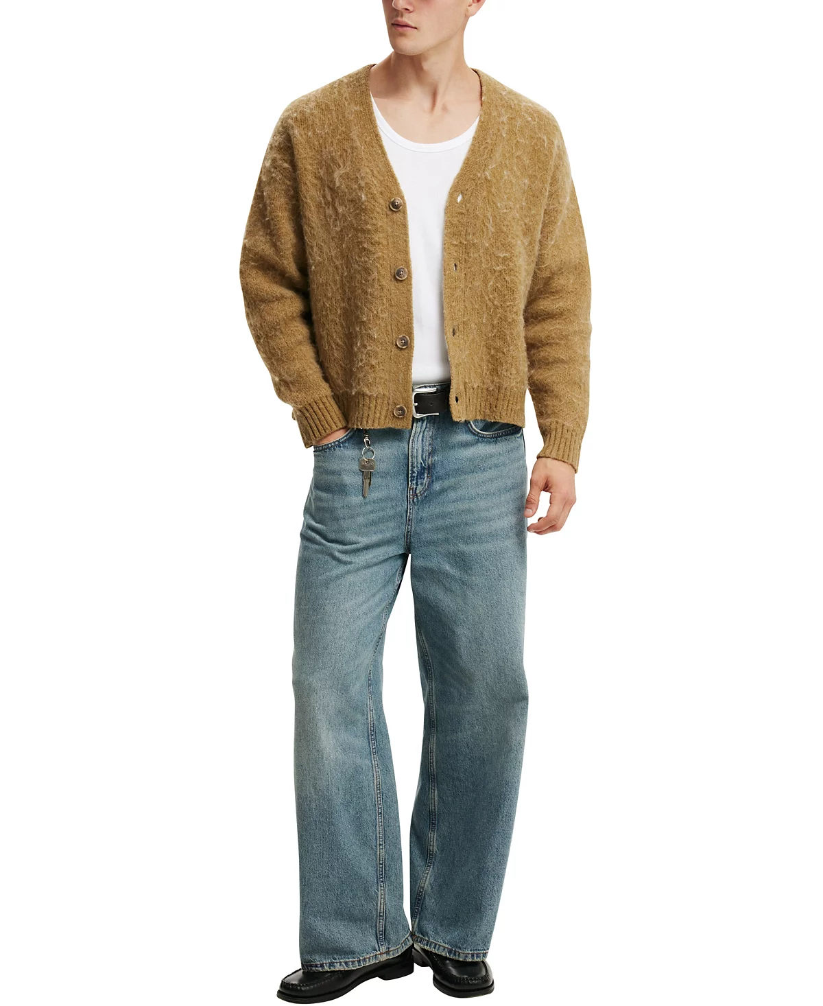 Мужской укороченный кардиган-свитер ИЗ ХЛОПКА НА подкладке 13290₽