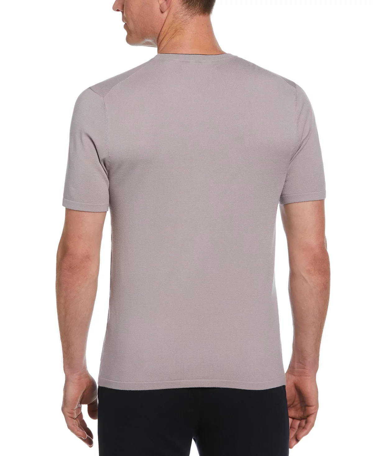 Мужской однотонный свитер с круглым вырезом и короткими рукавами Perry Ellis 3790₽