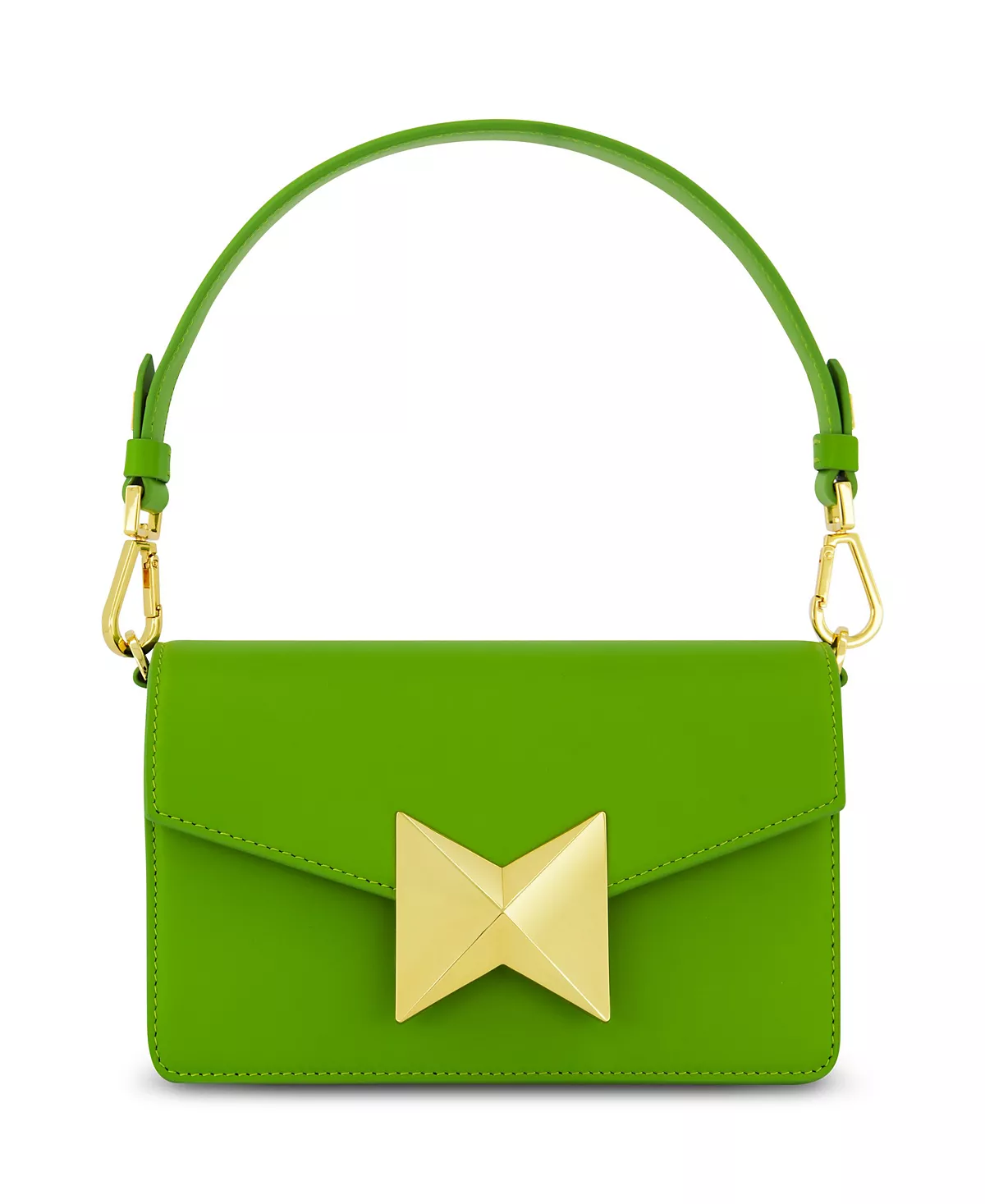 Классическая кожаная сумка через плечо с позолоченной фурнитурой