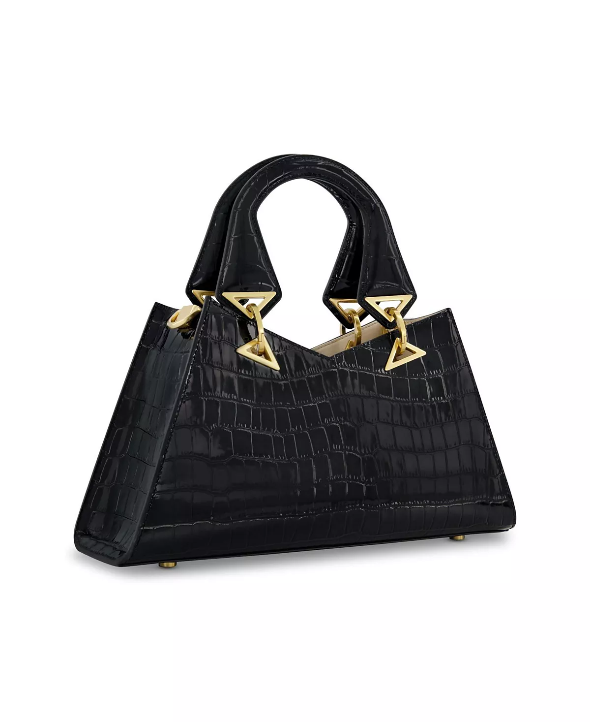 Сумочка из позолоченной кожи с тиснением под крокодила