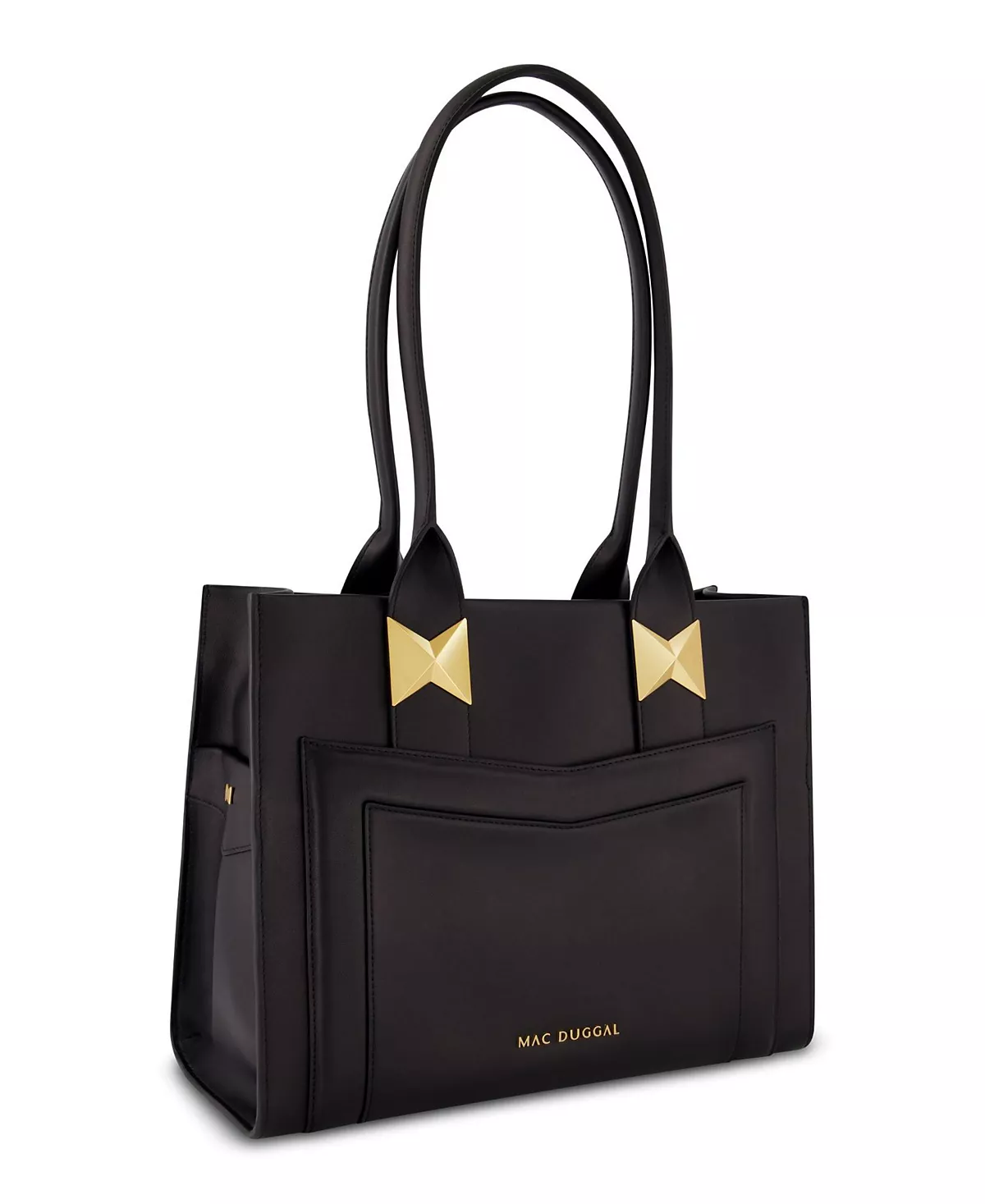 Большая кожаная сумка-тотализатор с позолоченной фурнитурой