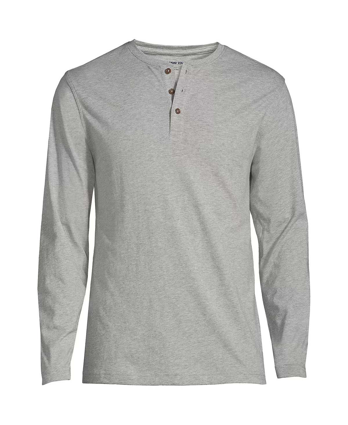 Хлопковая Супима Henley с длинным рукавом Lands End Big - Tall из хлопка Supima 7790₽