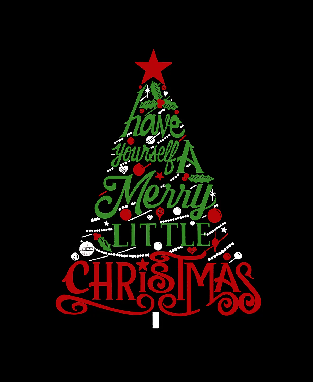 Мужская футболка LA Pop Art Mens Have Yourself a Merry Little Christmas премиум-класса с надписью Word Art 6690₽