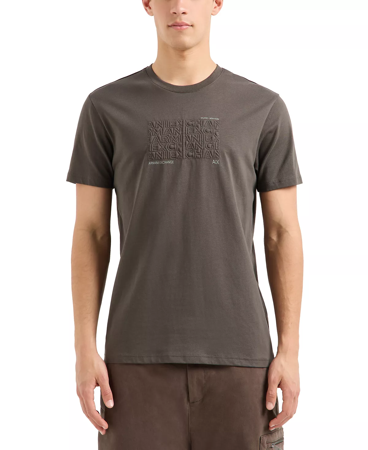 Мужская футболка с коротким рукавом и круглым вырезом вышитая графическим рисунком 8590₽