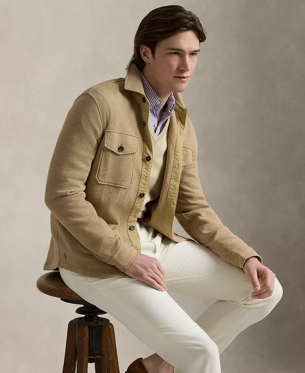 Мужская куртка-рубашка из двойной трикотажной сетки 31990₽