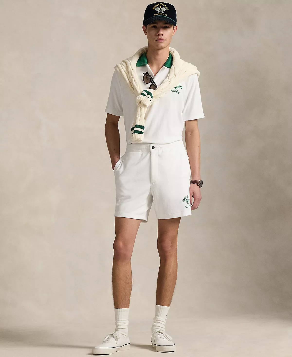 Мужские 6-дюймовые шорты Polo Prepster Terry с графическим рисунком