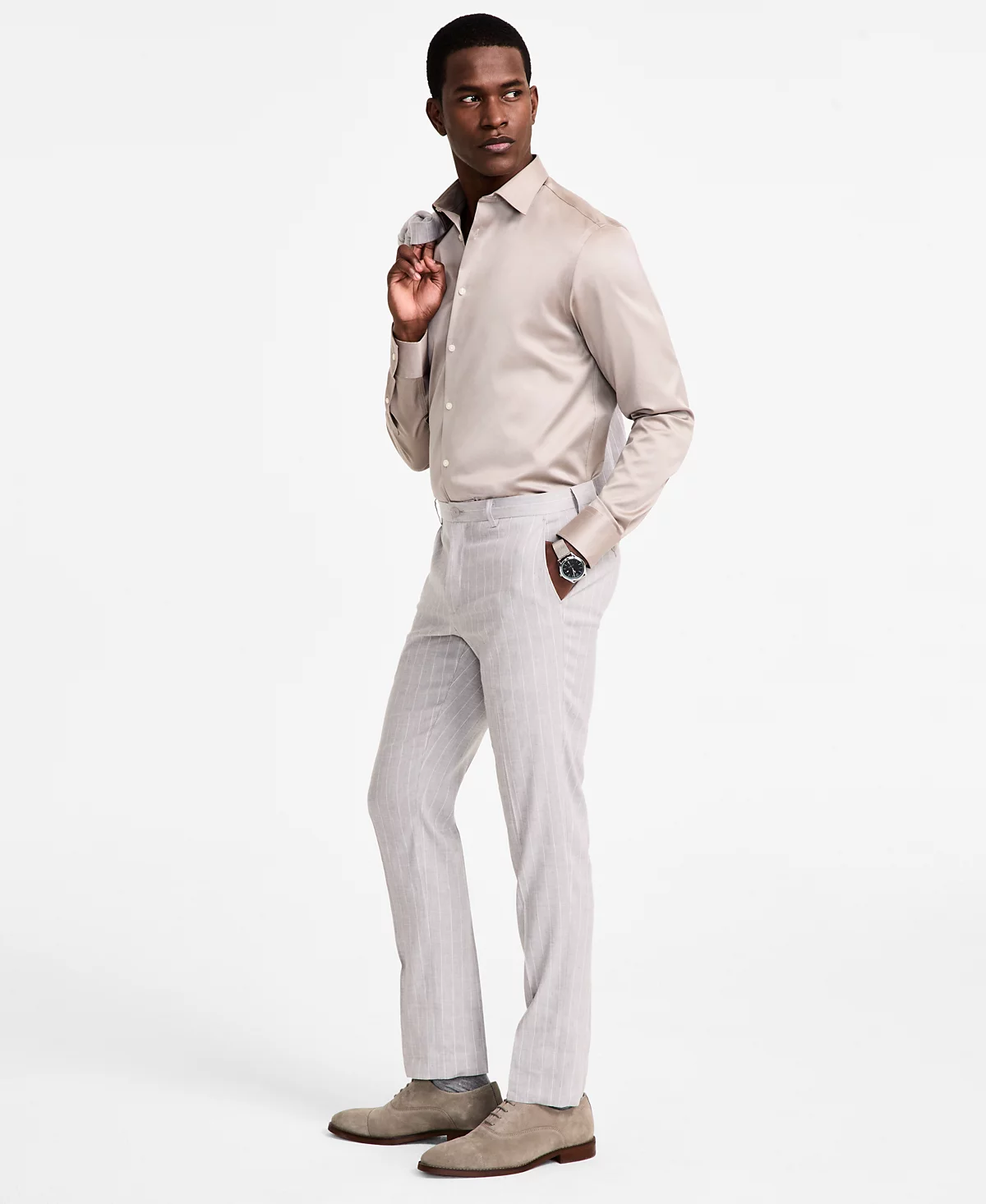 Раздельный мужской льняной костюм зауженного кроя от Calvin Klein 18090₽