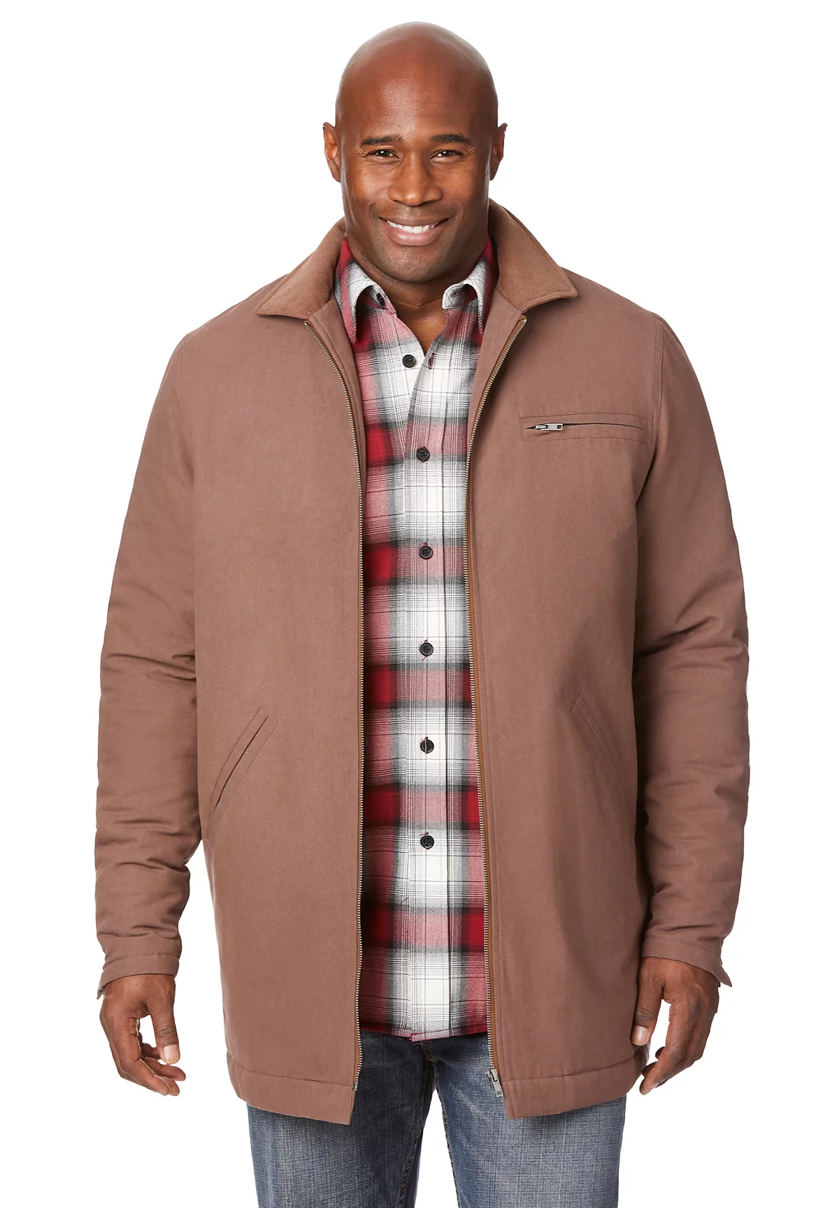 Куртка KingSize с большим и высоким контрастным воротником 22690₽