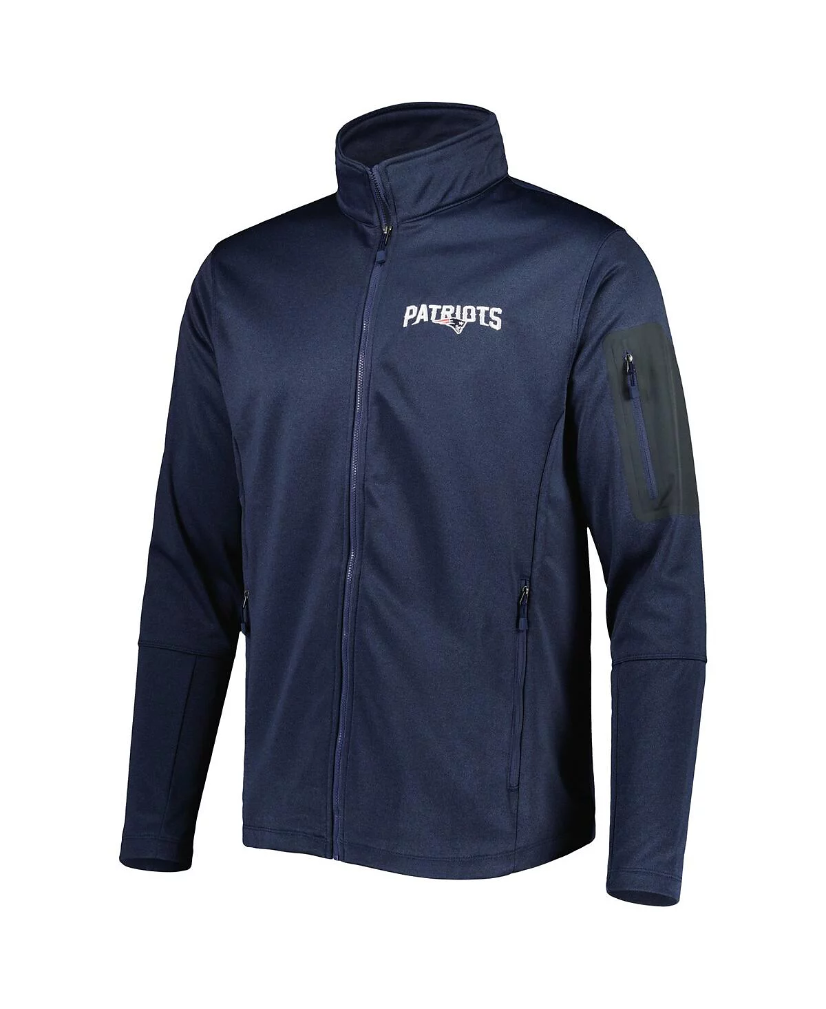Мужская куртка Dunbrooke Heather Navy New England Patriots Freestyle с технологичным флисовым покрытием на молнии.