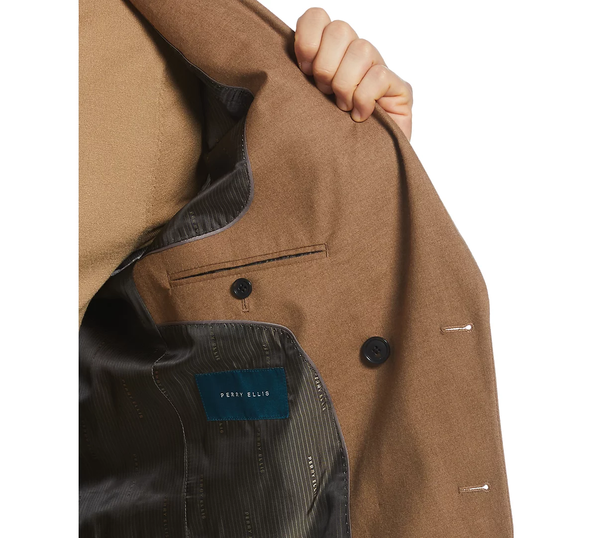 Мужской двубортный пиджак от Perry Ellis обычного покроя 25690₽