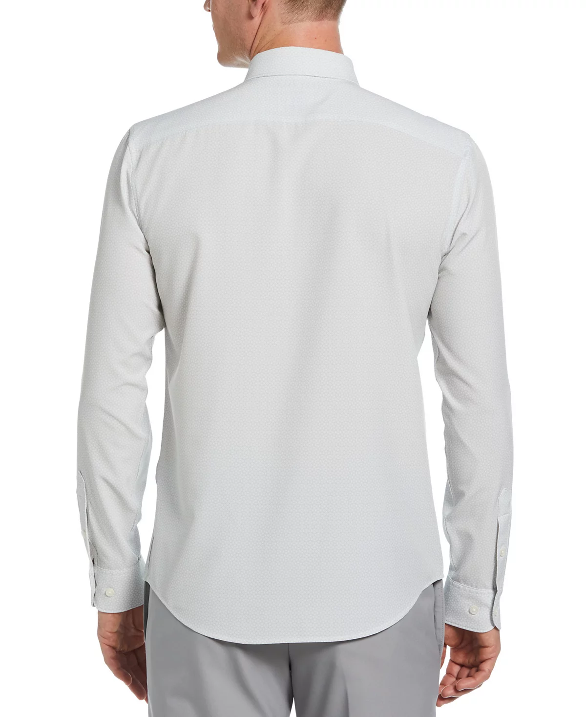 Мужская приталенная рубашка Perry Ellis на пуговицах с принтом в виде треугольной сетки и влагоотводящими свойствами Perry Ellis 4690₽