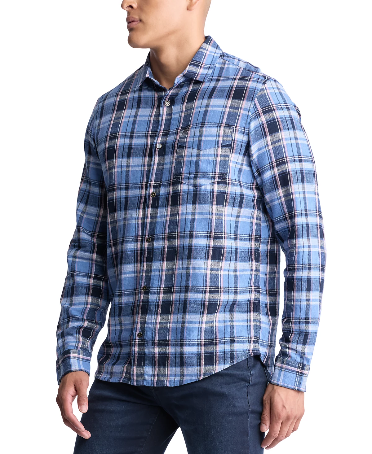 Мужская рубашка в клетку из хлопка Saroz на пуговицах 8990₽