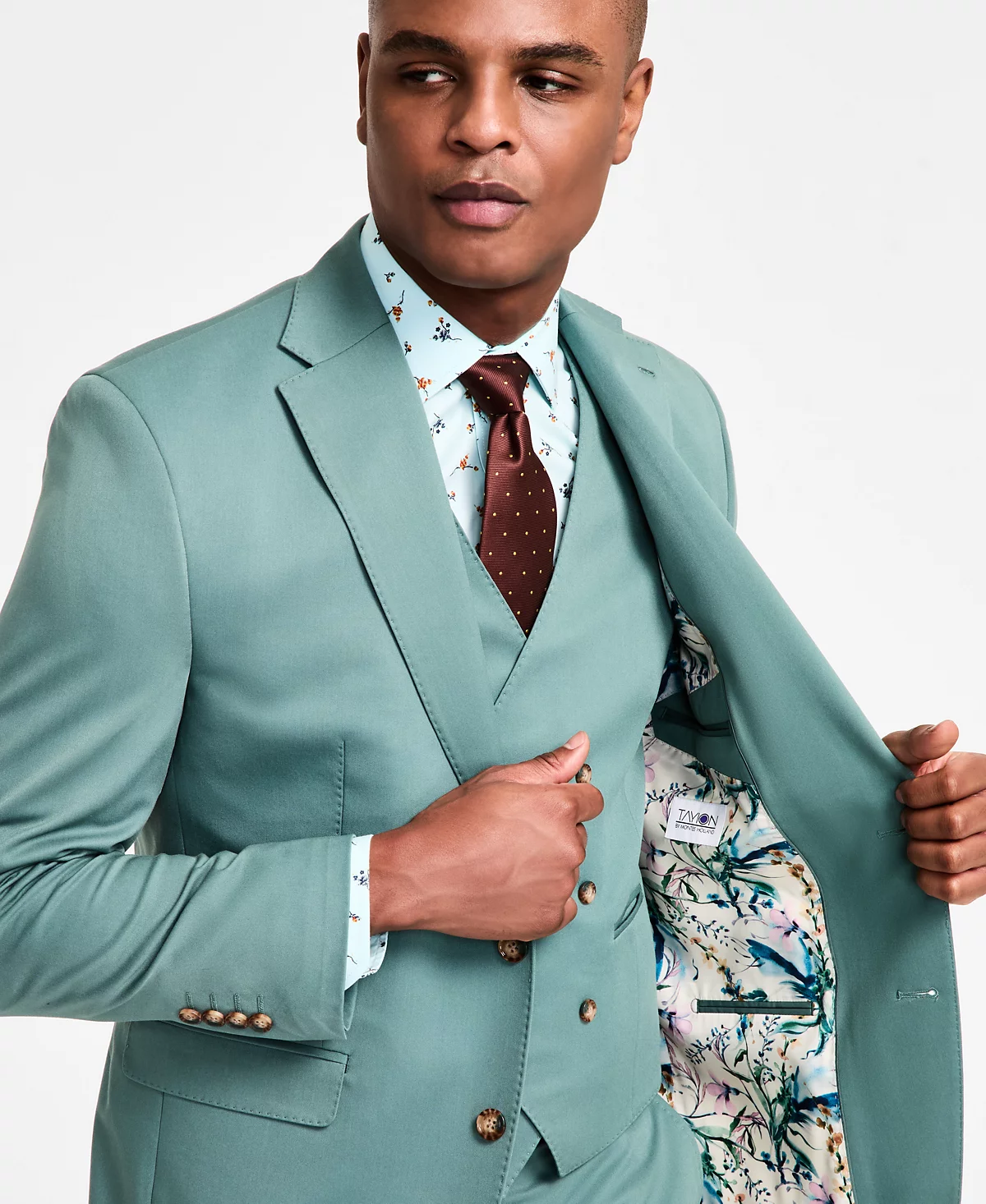 Мужской однотонный пиджак классического покроя из коллекции Tayion Collection 38090₽