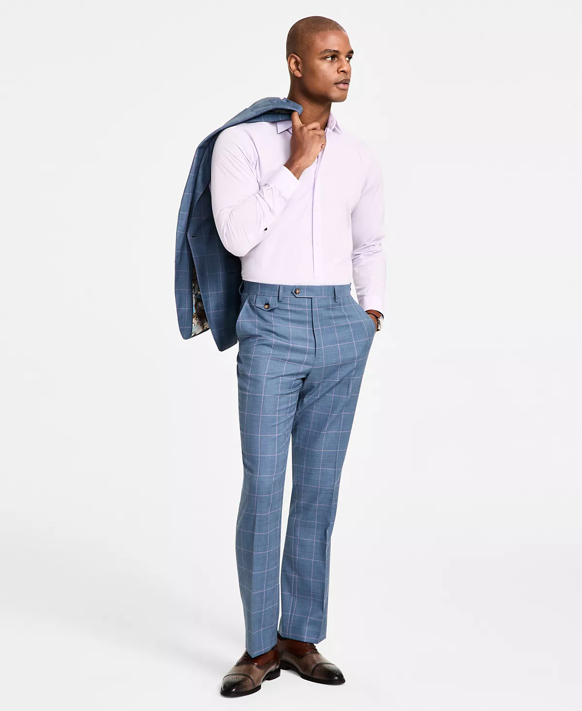 Мужские брюки в клетку классического покроя от костюма 10290₽