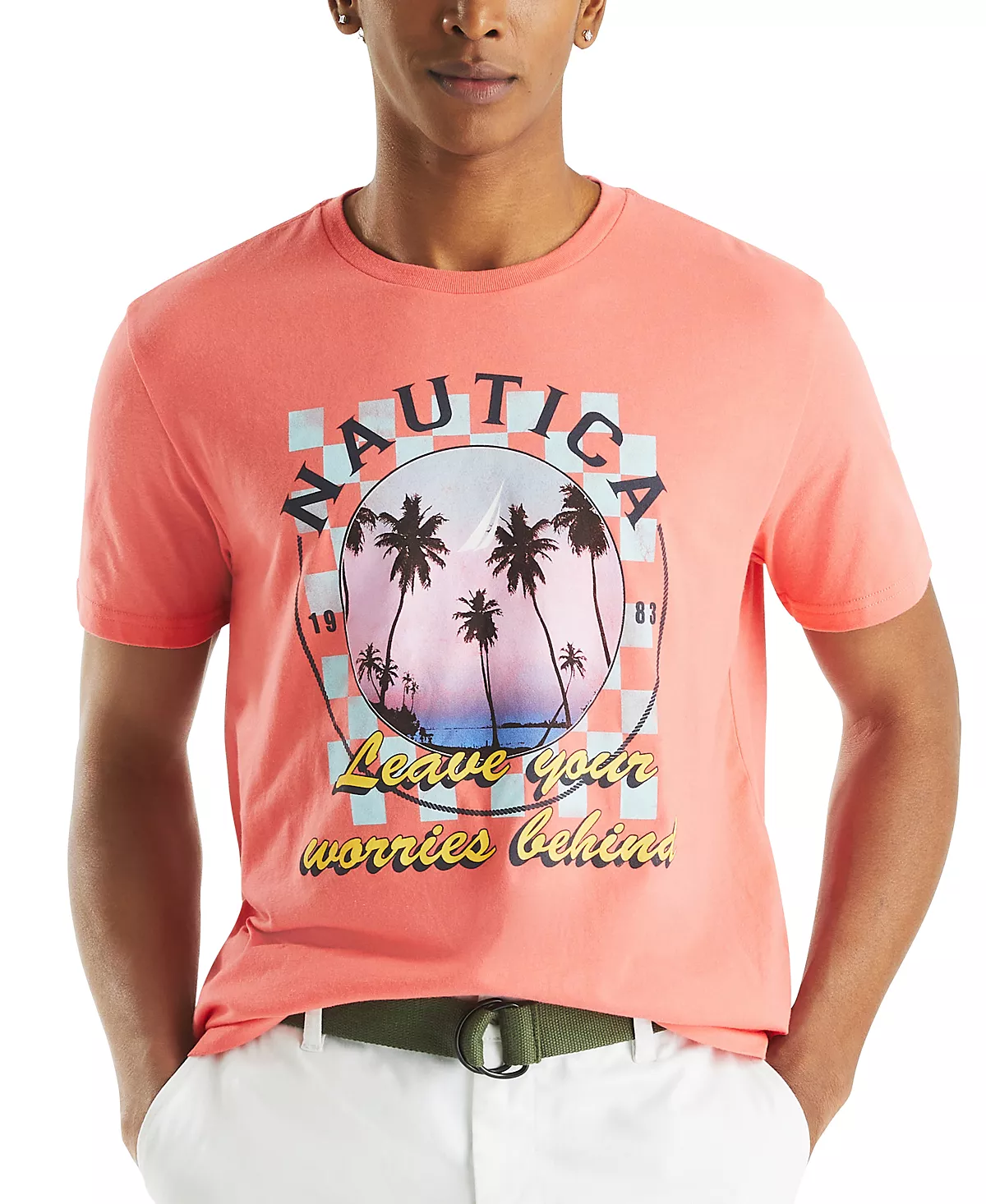 Мужская футболка с графическим принтом Оставь свои заботы позади 6590₽