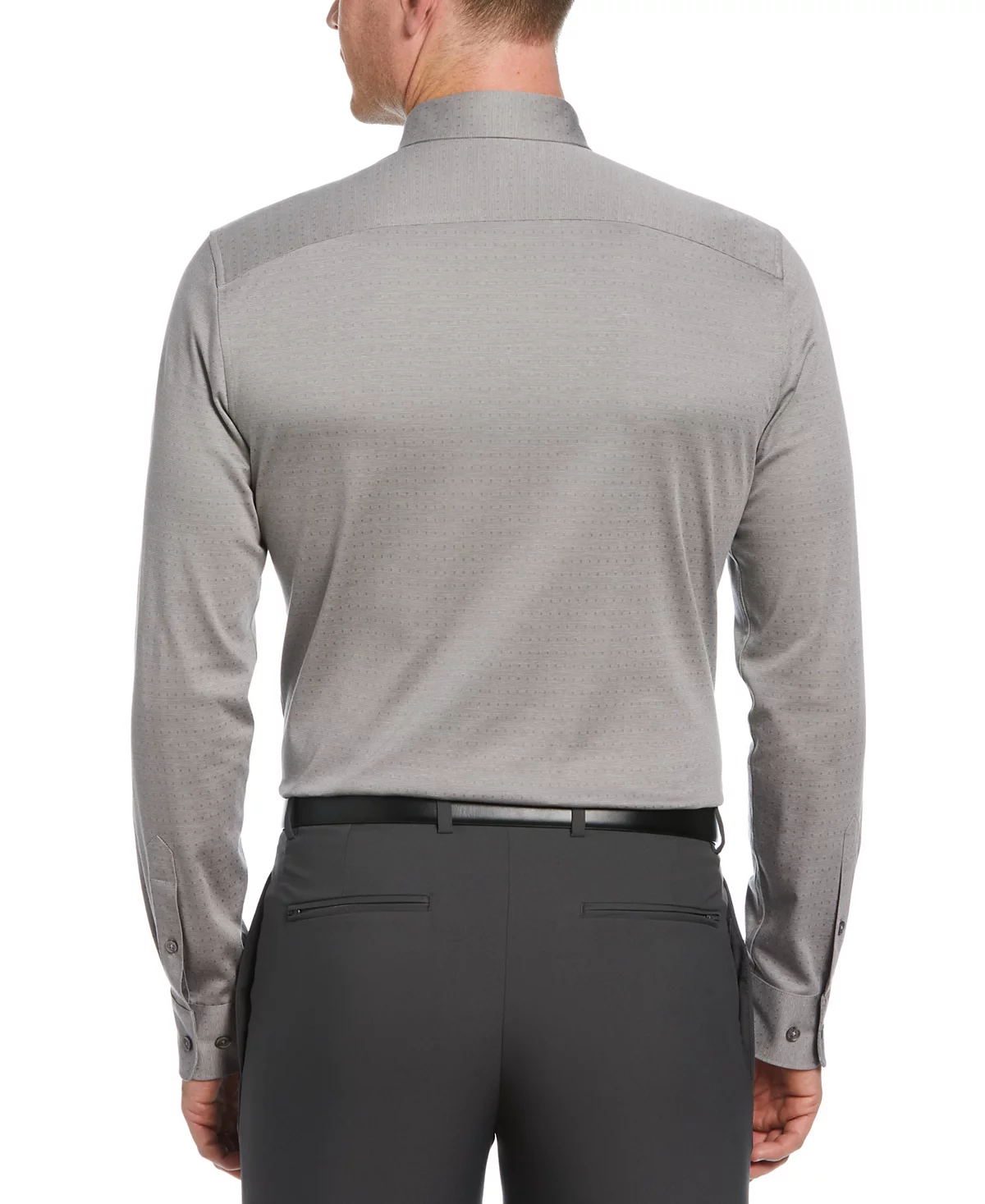 Мужская приталенная рубашка Perry Ellis Dobby с длинным рукавом и пуговицами спереди 4690₽