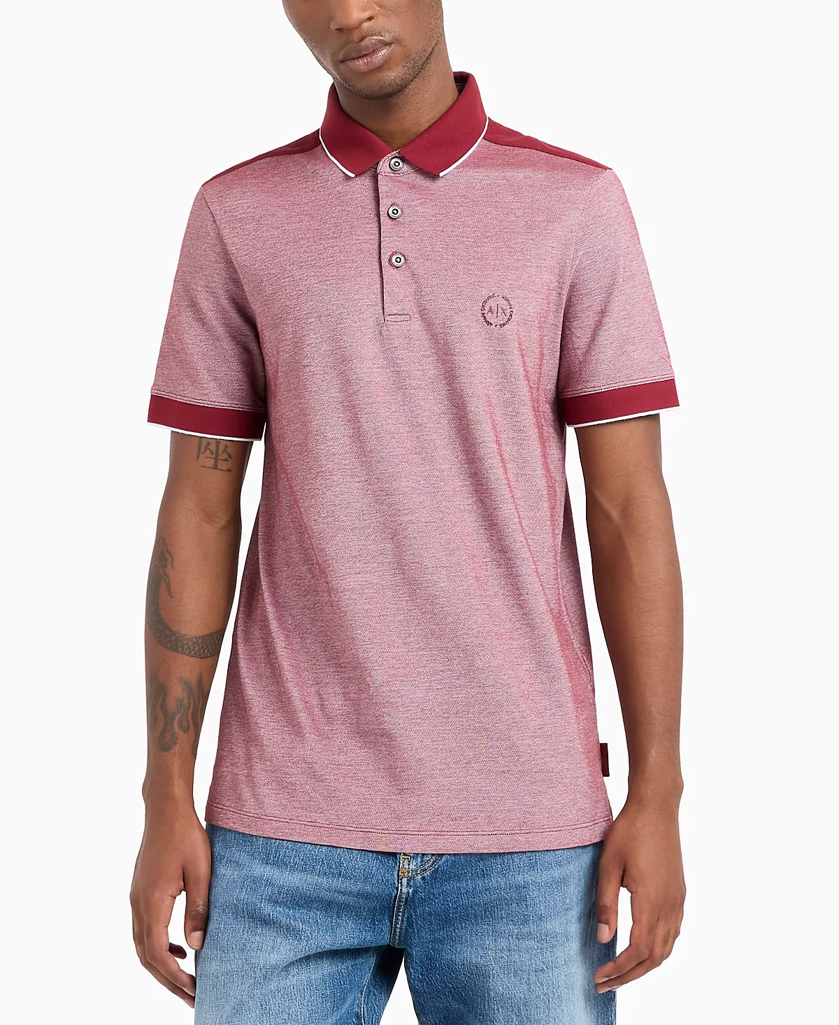 Мужская рубашка поло из пике в полоску с коротким рукавом 7990₽