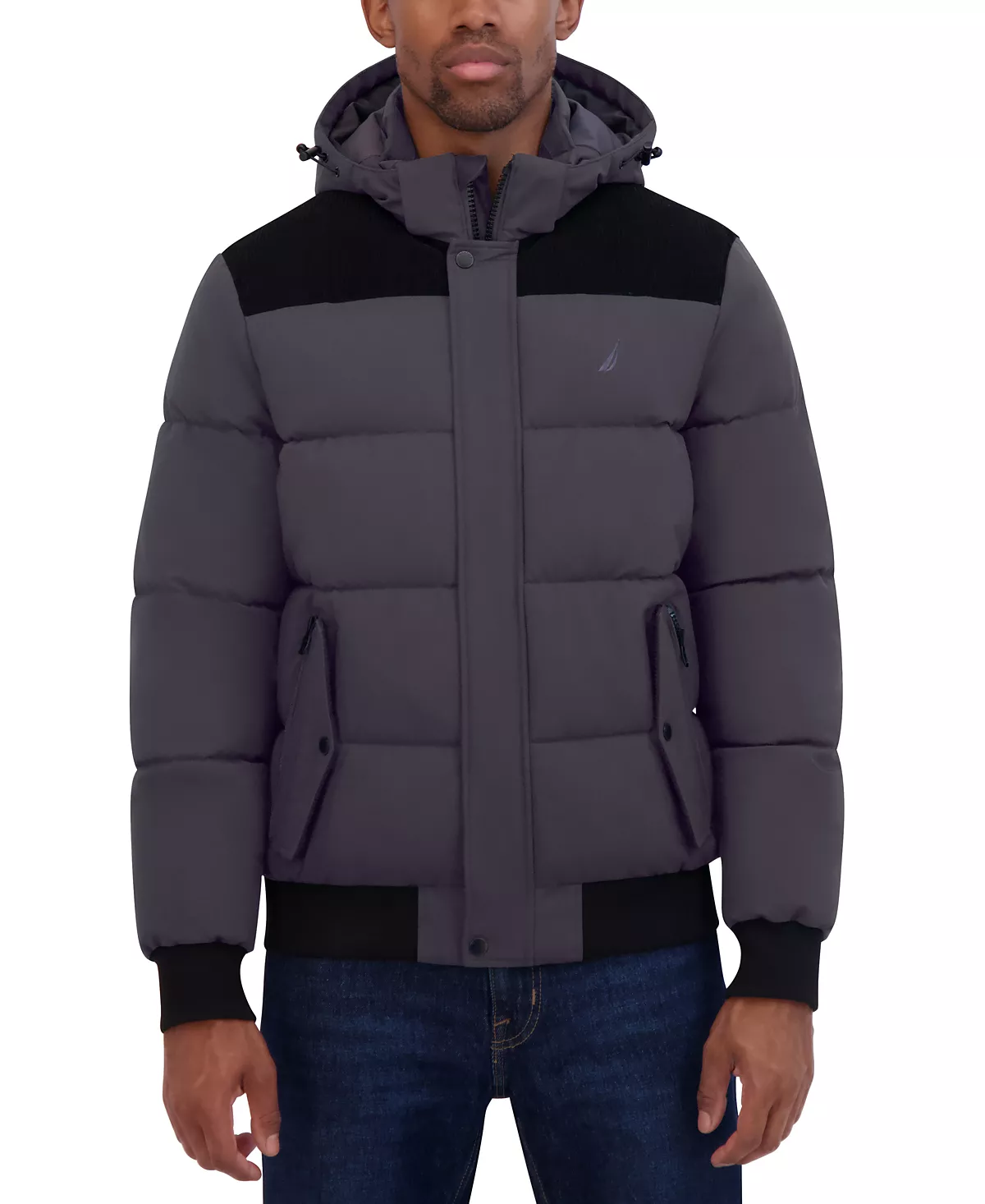 Мужская куртка-бомбер из смешанной ткани 52290₽