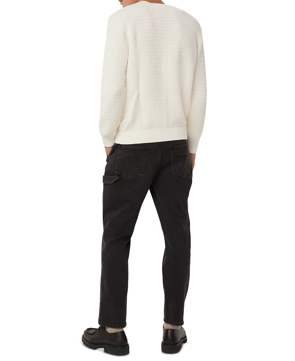 Мужской свитер свободного кроя Frank And Oak из фактурной трикотажной ткани в рубчик свободного кроя 14690₽