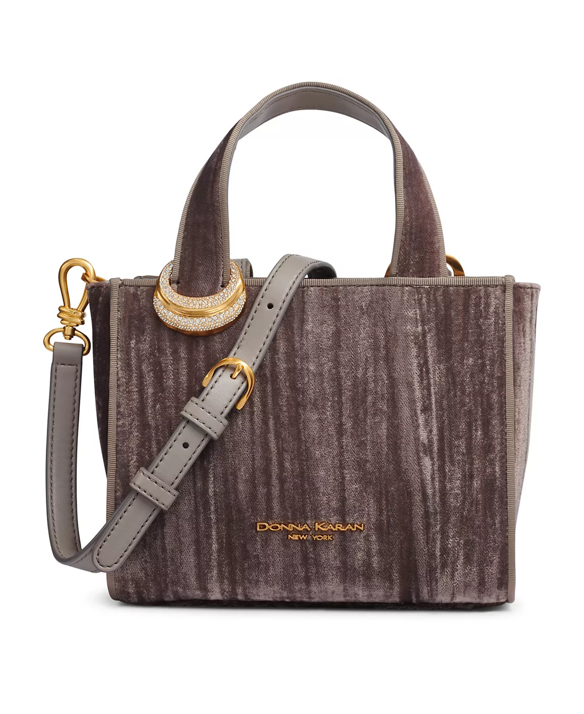 Сумка через плечо с бархатной ручкой и пряжкой Donna Karan Hewlett 31690₽