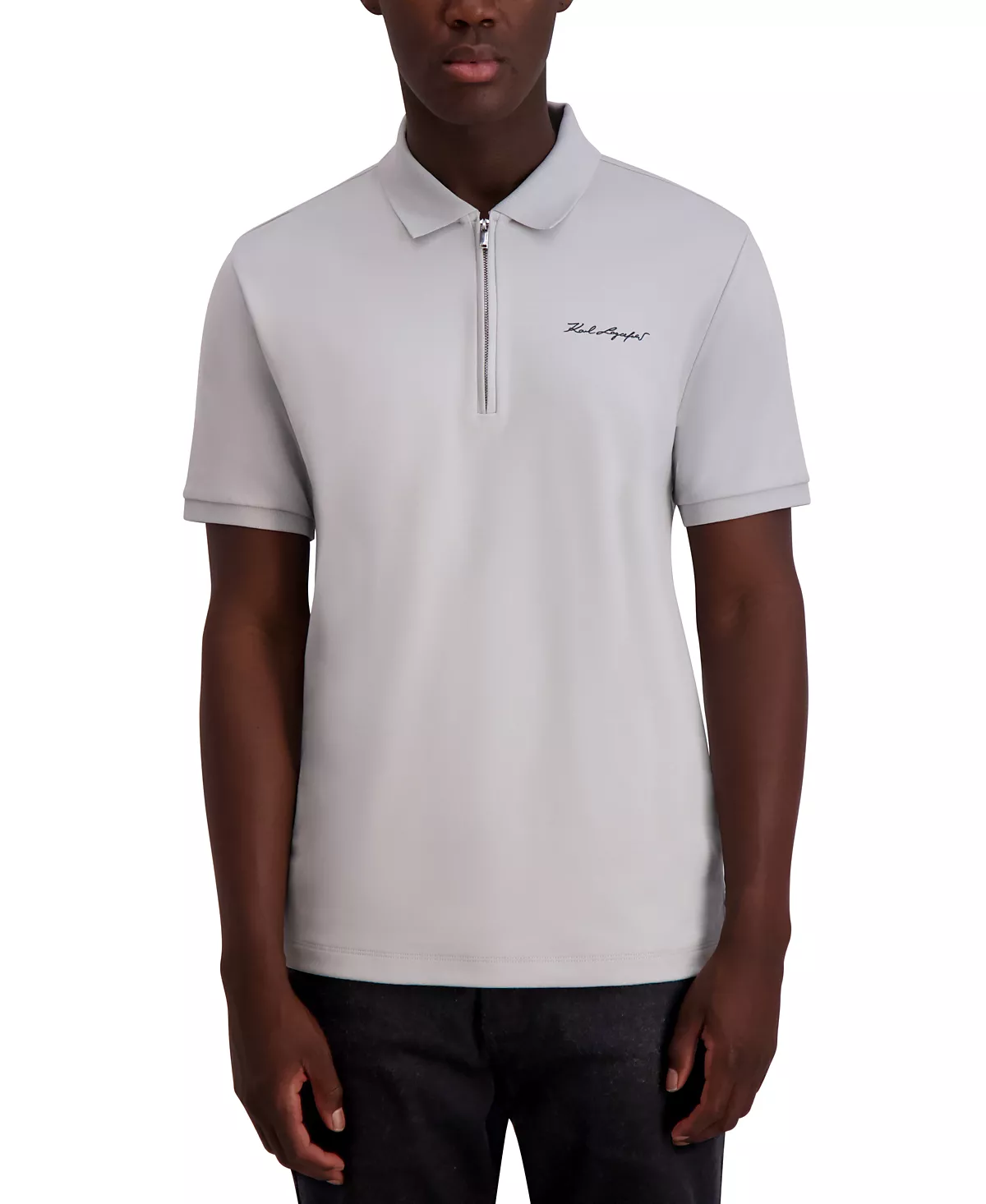 Мужская приталенная рубашка поло с коротким рукавом и фирменным логотипом 8990₽