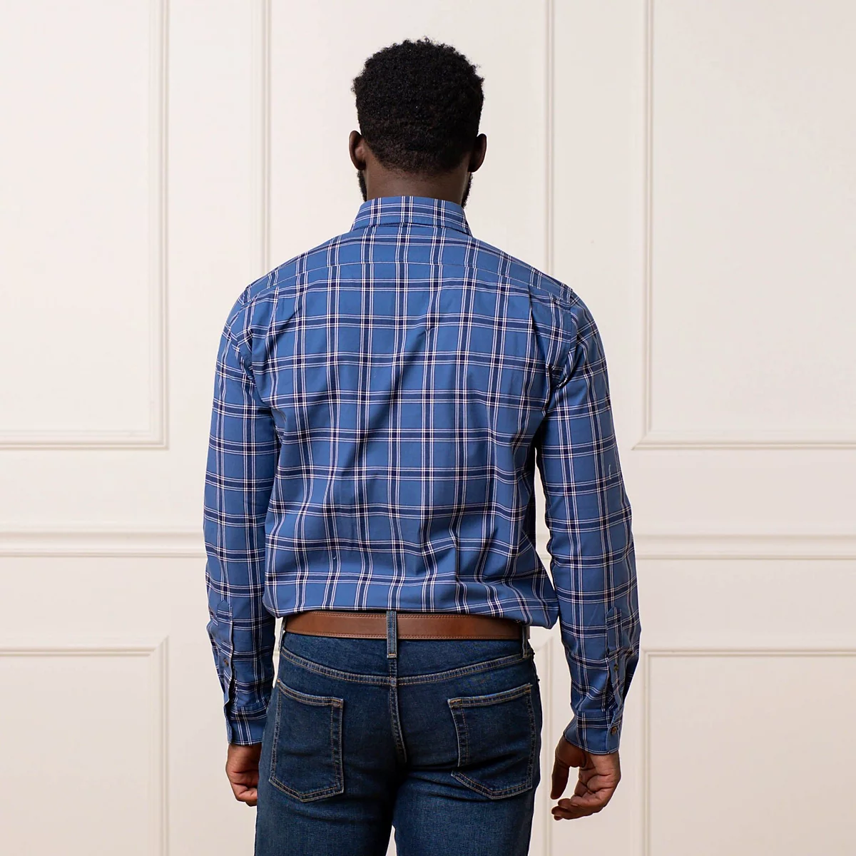 Мужская рубашка из органического эластичного поплина на пуговицах Hope - Henry с длинным рукавом