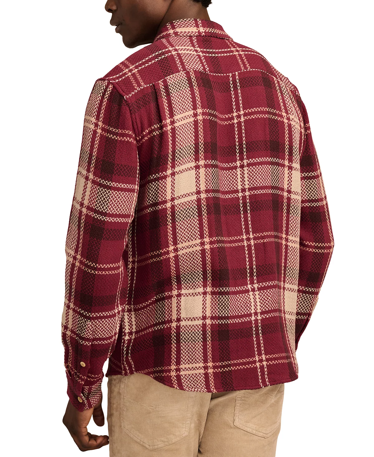 Мужская повседневная рубашка в клетку в елочку с длинным рукавом и пуговицами спереди от бренда Lucky 8990₽